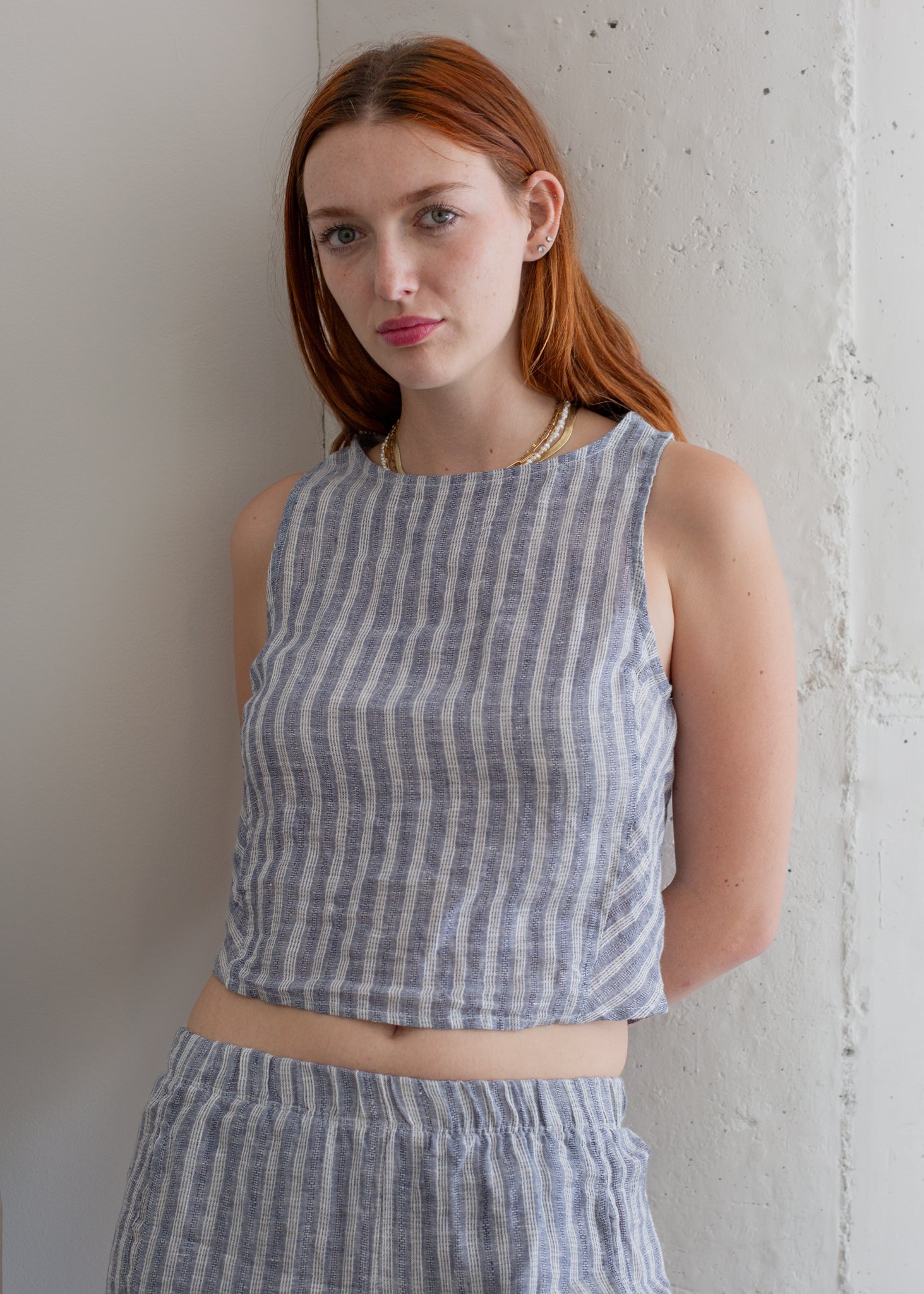 Linen Button Back Tank