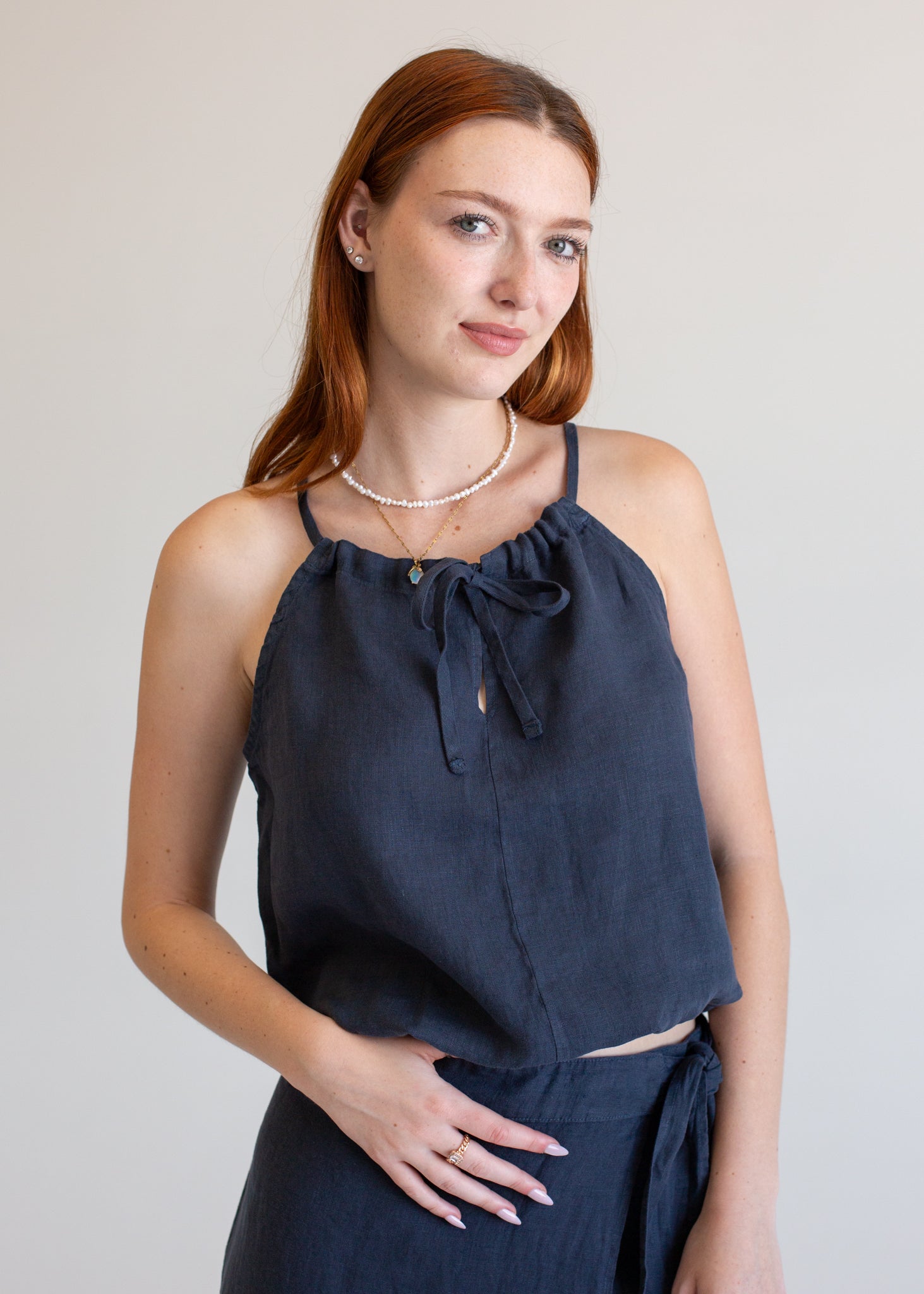 Linen Halter Tank