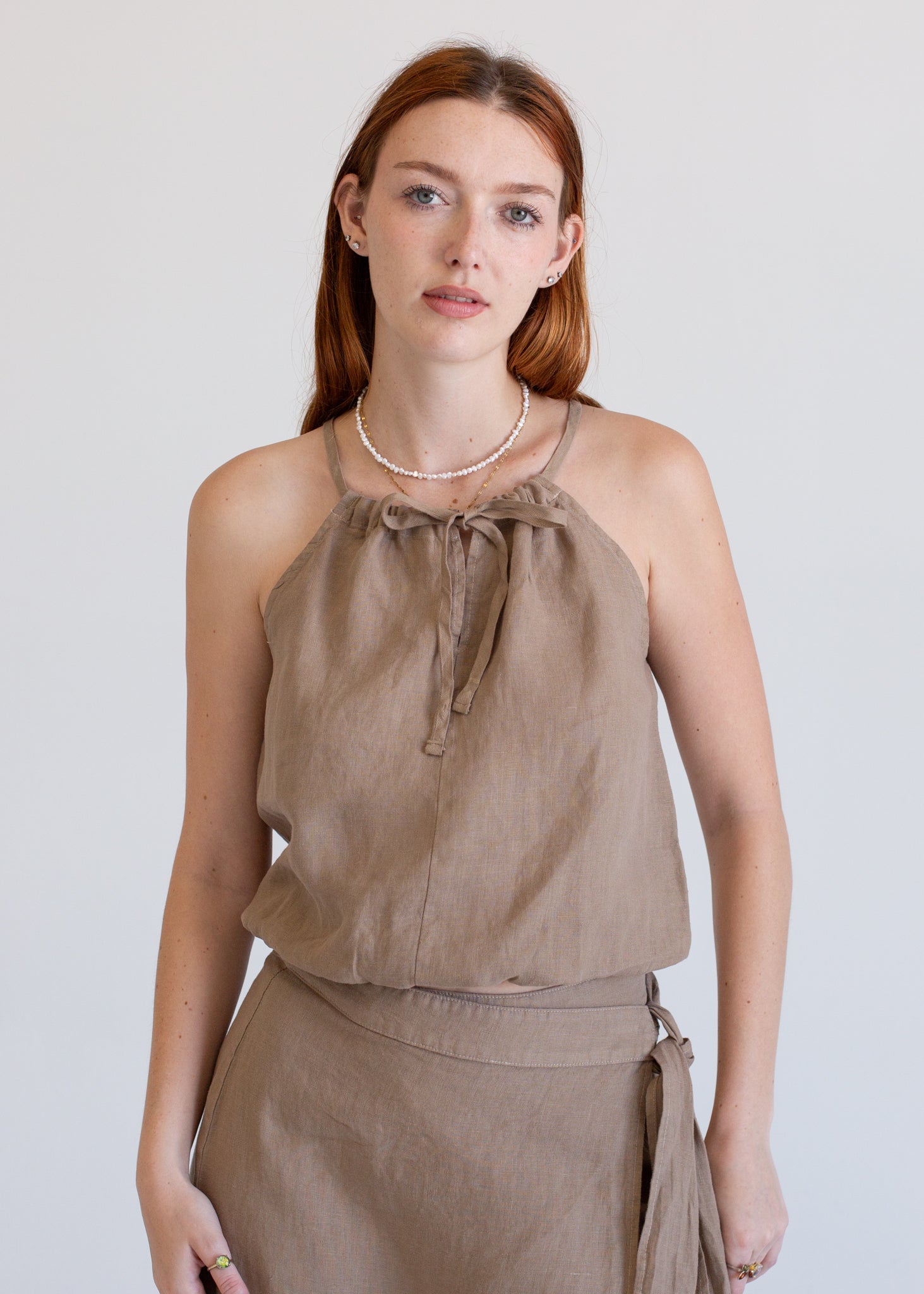 Linen Halter Tank