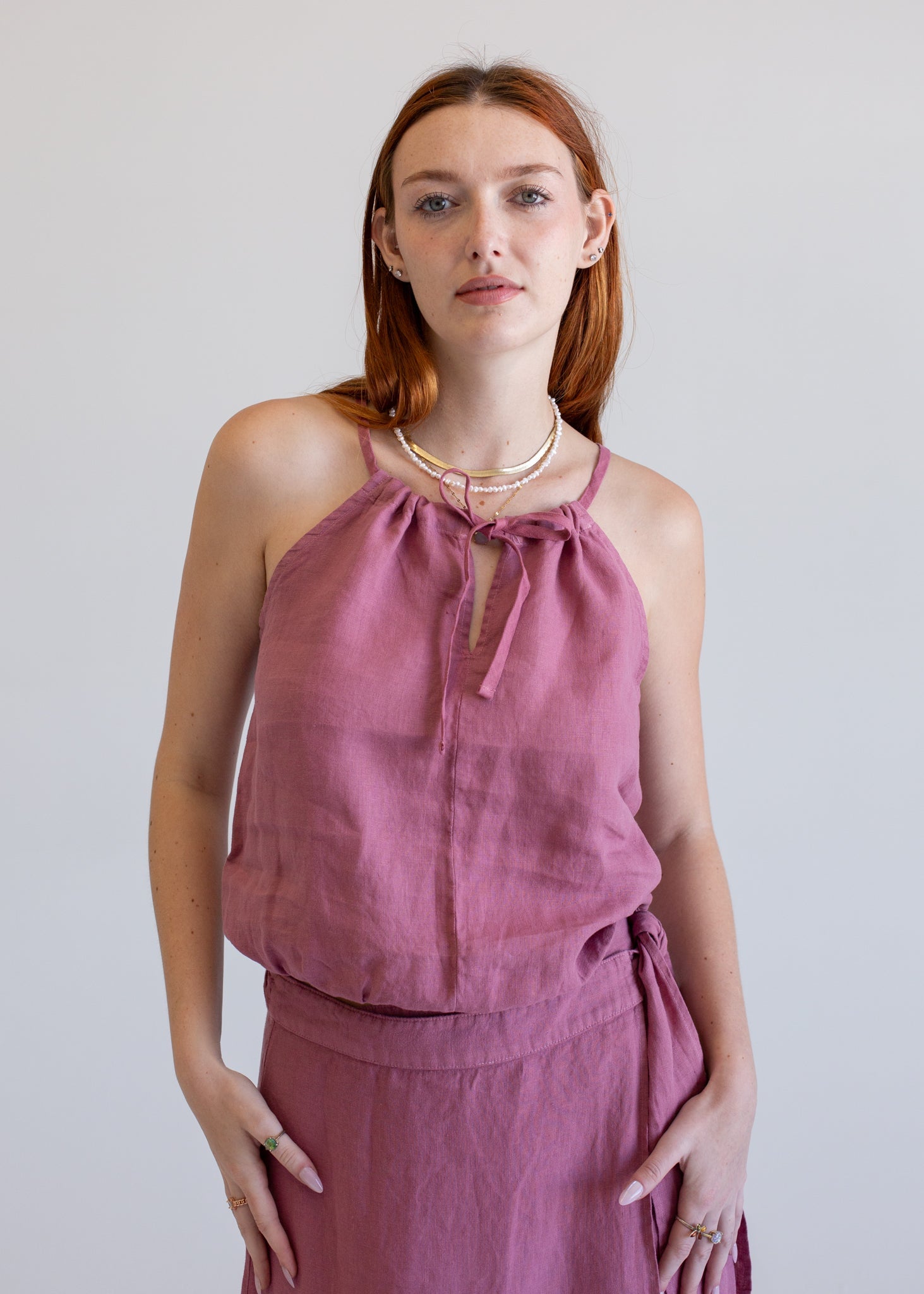 Linen Halter Tank
